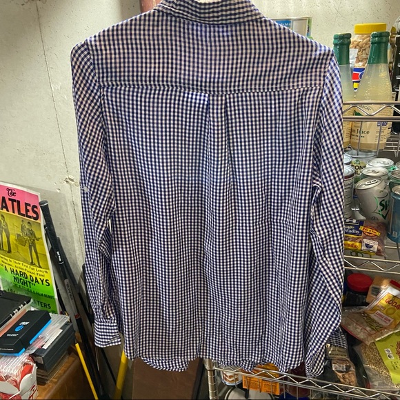 Elsie & Zoey Gingham Button Up Blue & White Medium Brand New - Picture 5 of 8